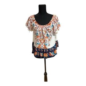 As U Wish Floral Ruffle Women's Top